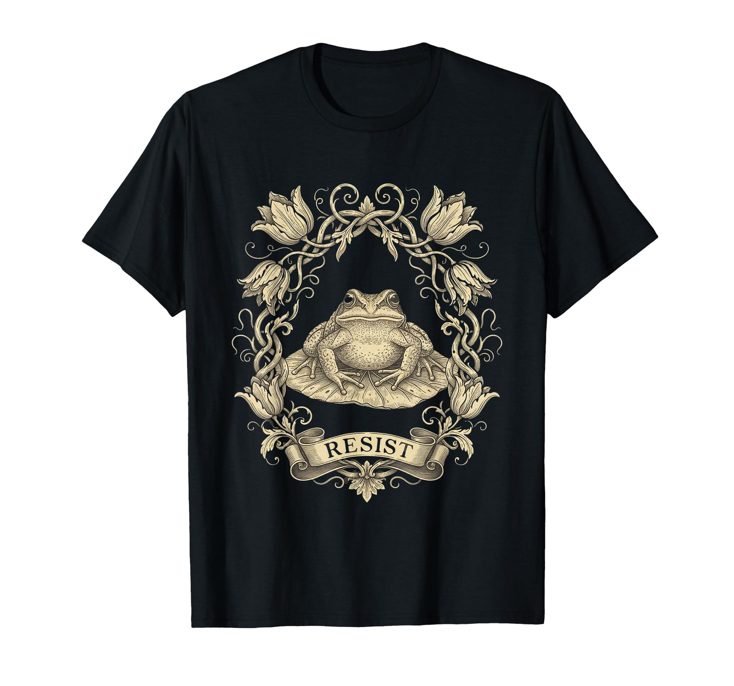 Portland Resist Frog Protest No Kings Day Floral T-Shirt