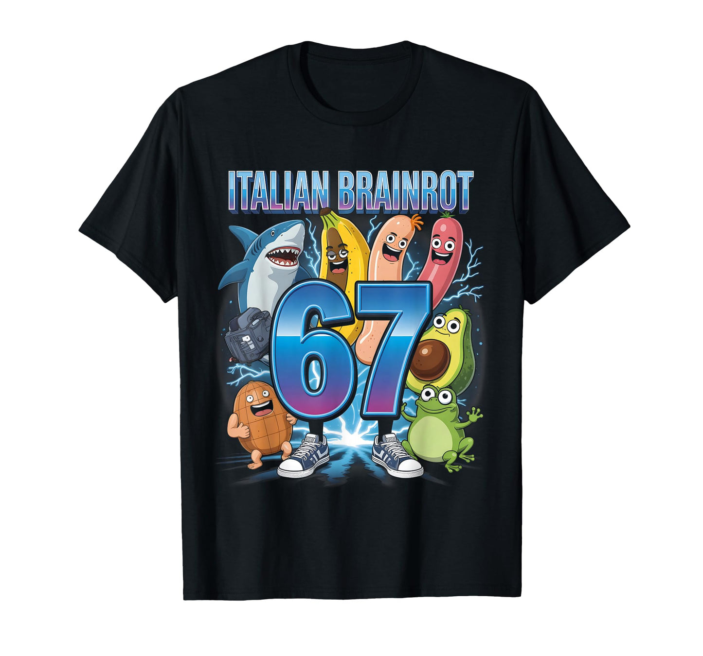 67 Brainrot Italian Meme Funny 67 Kids Costume Six Seven 6-7 T-Shirt