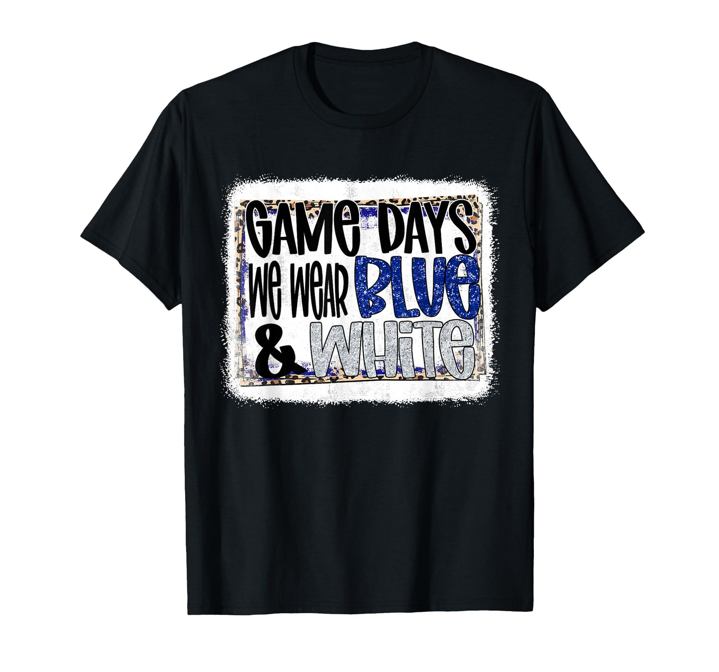 On Gameday Football We Wear Blue And White School Spirit T-Shirt