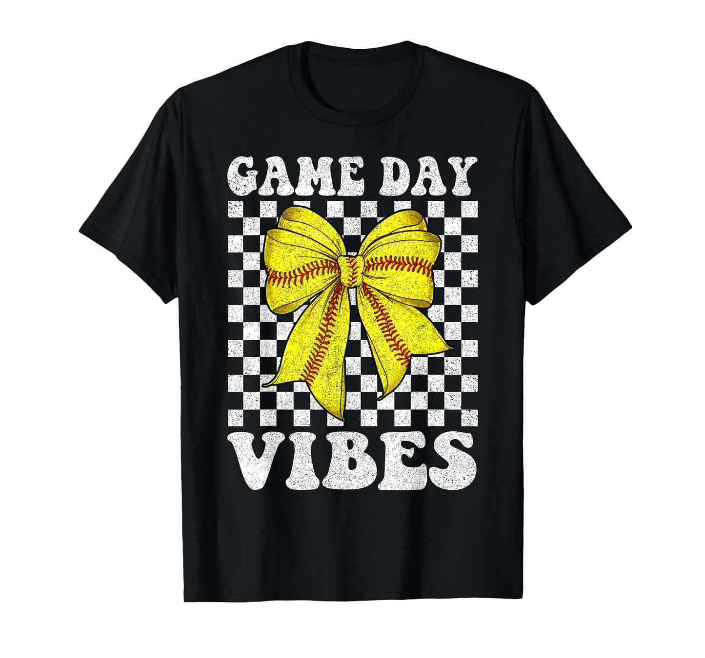 Game Day Vibes Coquette Bow Softball Mama Softball Girl T-Shirt