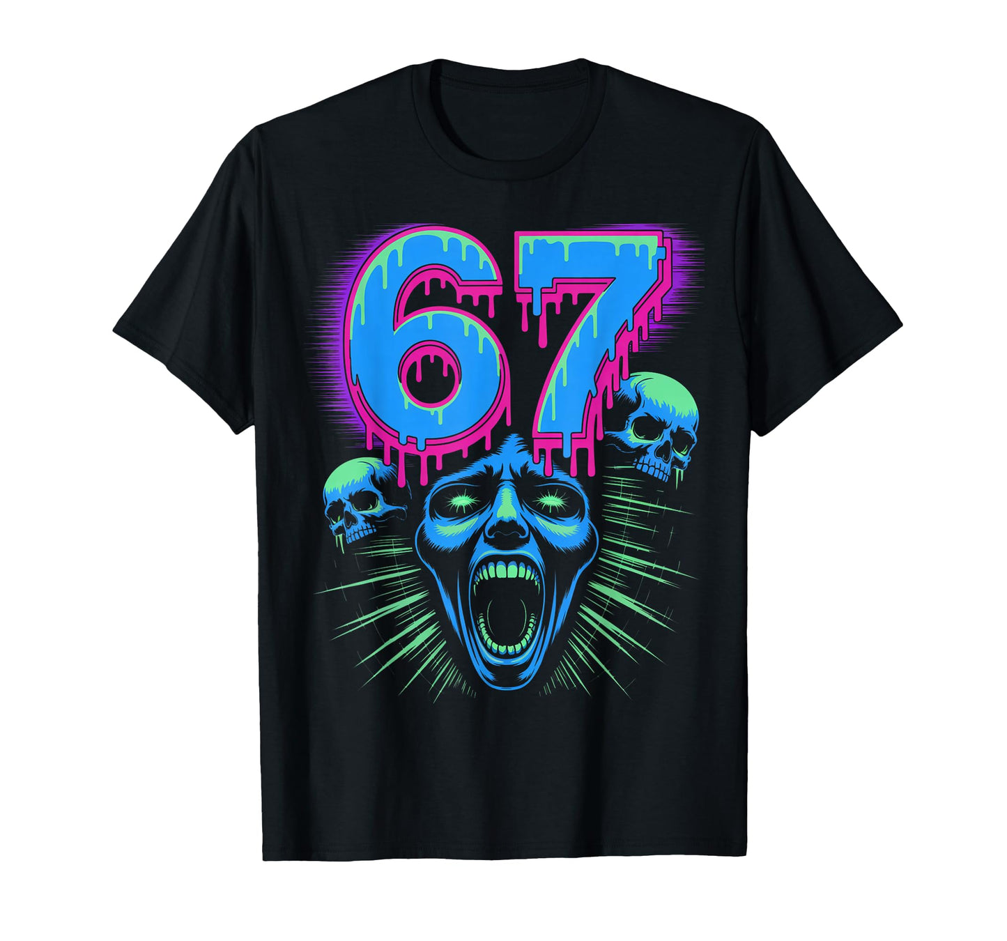 67 Halloween SCP Horror Face Scary Costume Shirt Horror 6 7 T-Shirt