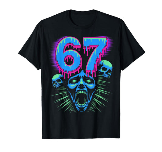 67 Halloween SCP Horror Face Scary Costume Shirt Horror 6 7 T-Shirt