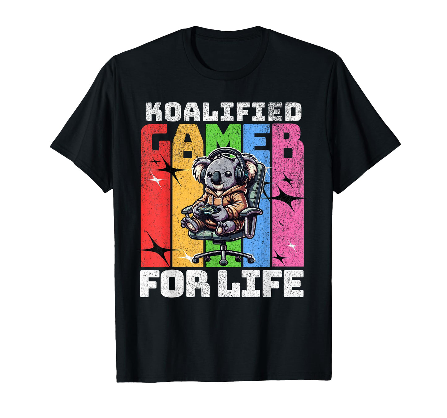 Koalified Gamer Koala Video Game Pun For Boys Kids Men T-Shirt