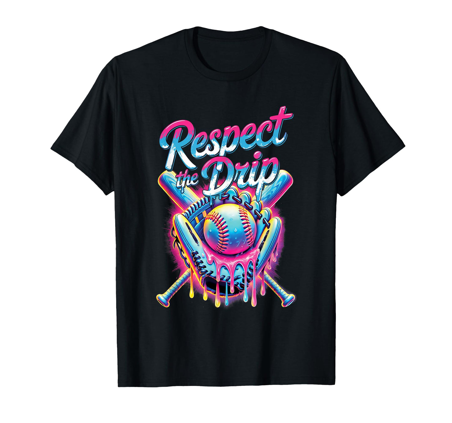Baseball Drip Ice Cream Dripping Respect The Drip T-Shirt
