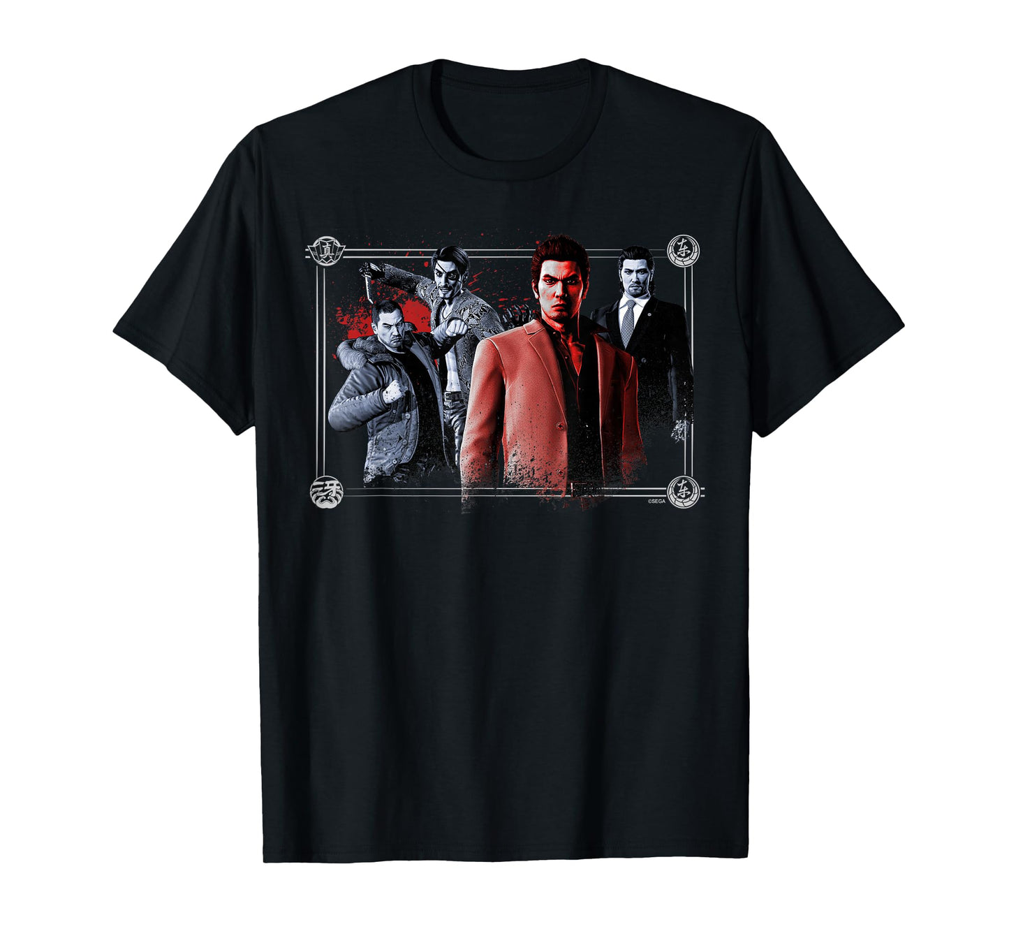 SEGA Like a Dragon & Yakuza Unisex-Adults Video Game T-Shirt, Black, Small, Short Sleeve, Classic Fit
