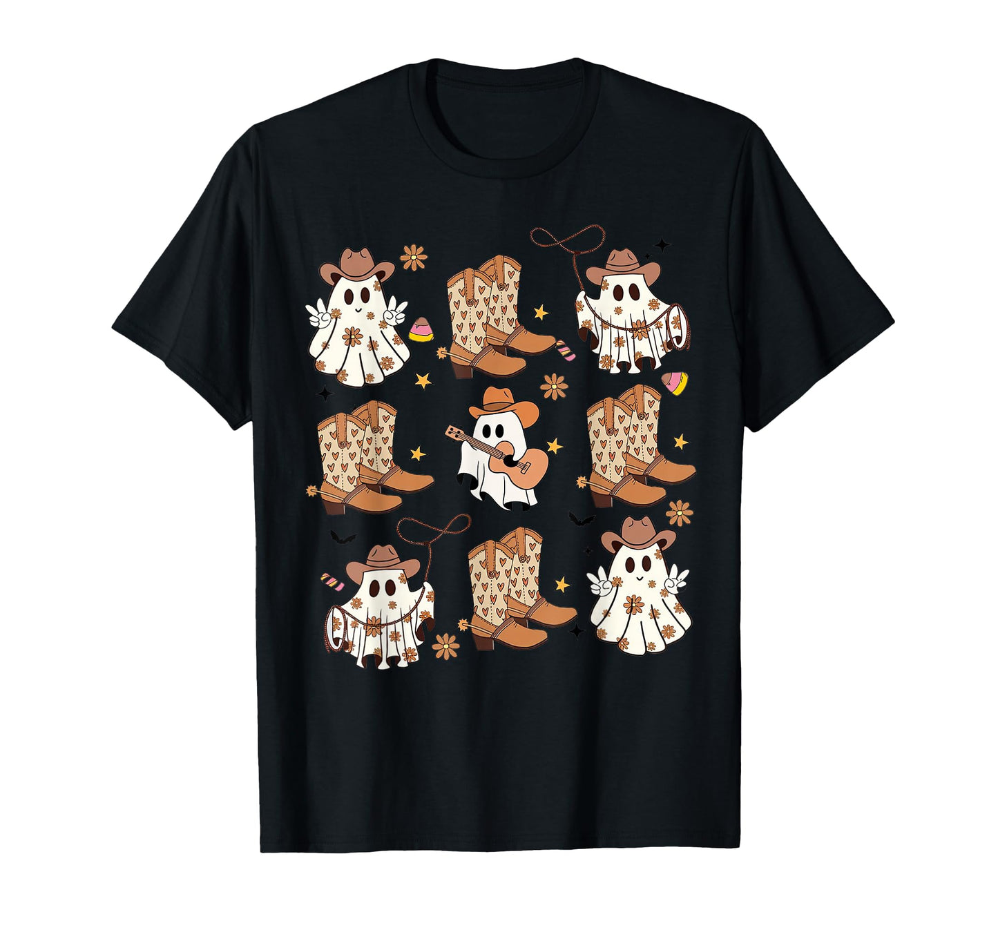 BooHaw Shirt Ghost Halloween Cowboy Boots Cowgirl Costume T-Shirt