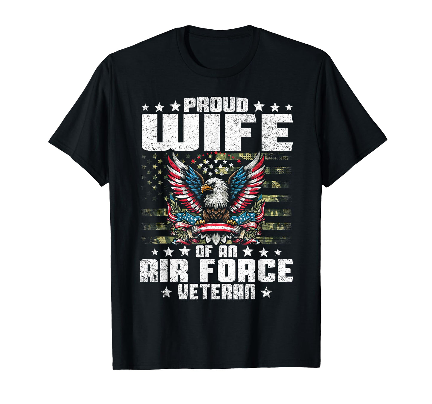 Proud Wife Of An Air Force Veteran Military Vet's Spouse T-Shirt