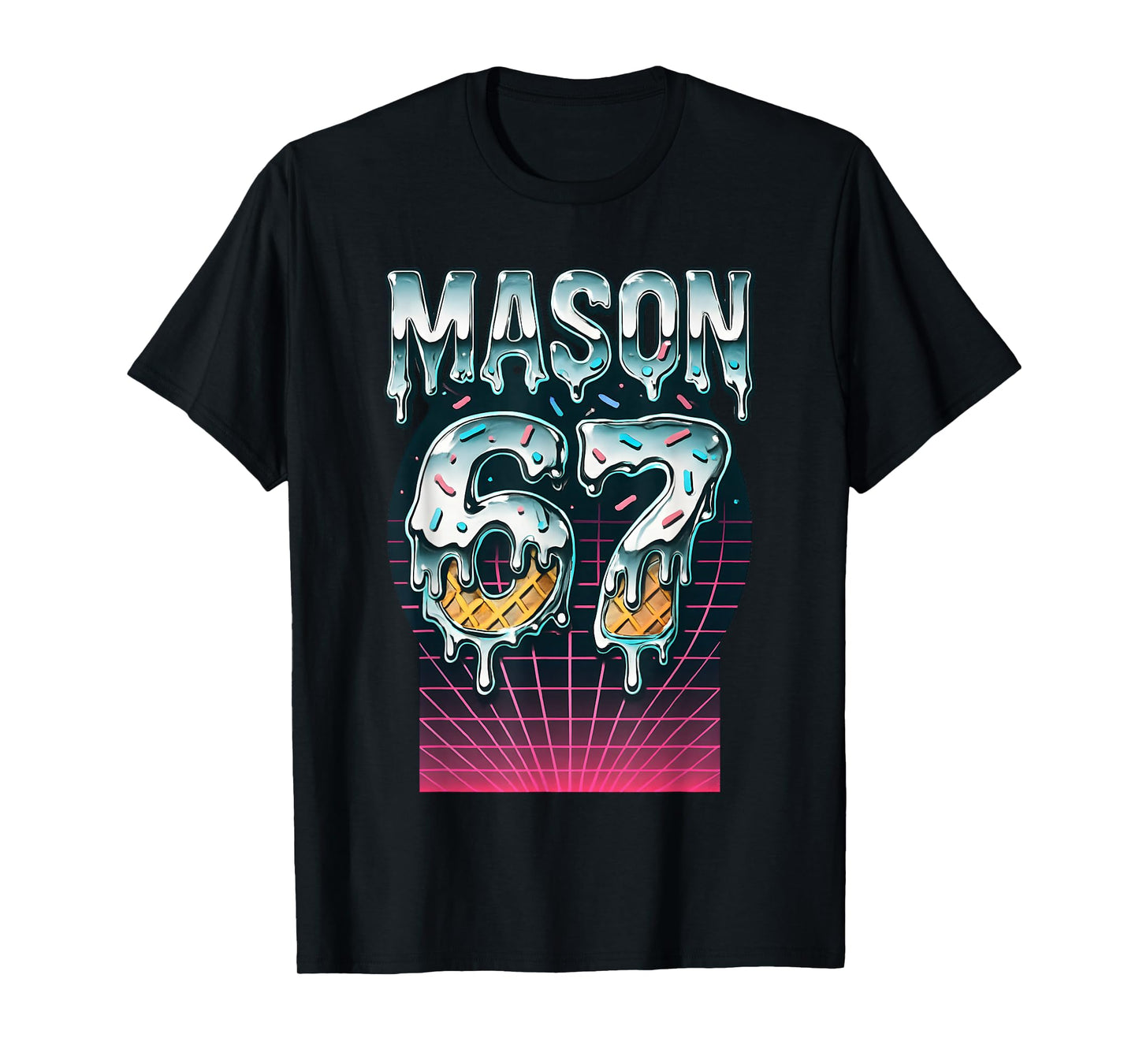 Mason 67 Meme Ice Cream Drip Six Seven Funny 6 7 Teen Boys T-Shirt