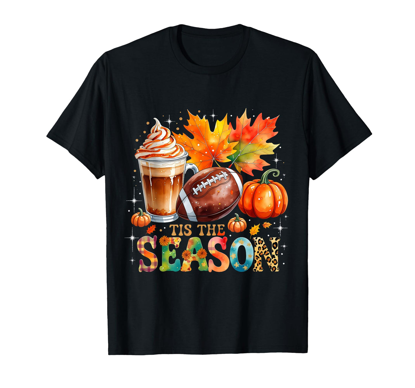 Tis The Season Fall Coffee Football Autumn Gift T-Shirt