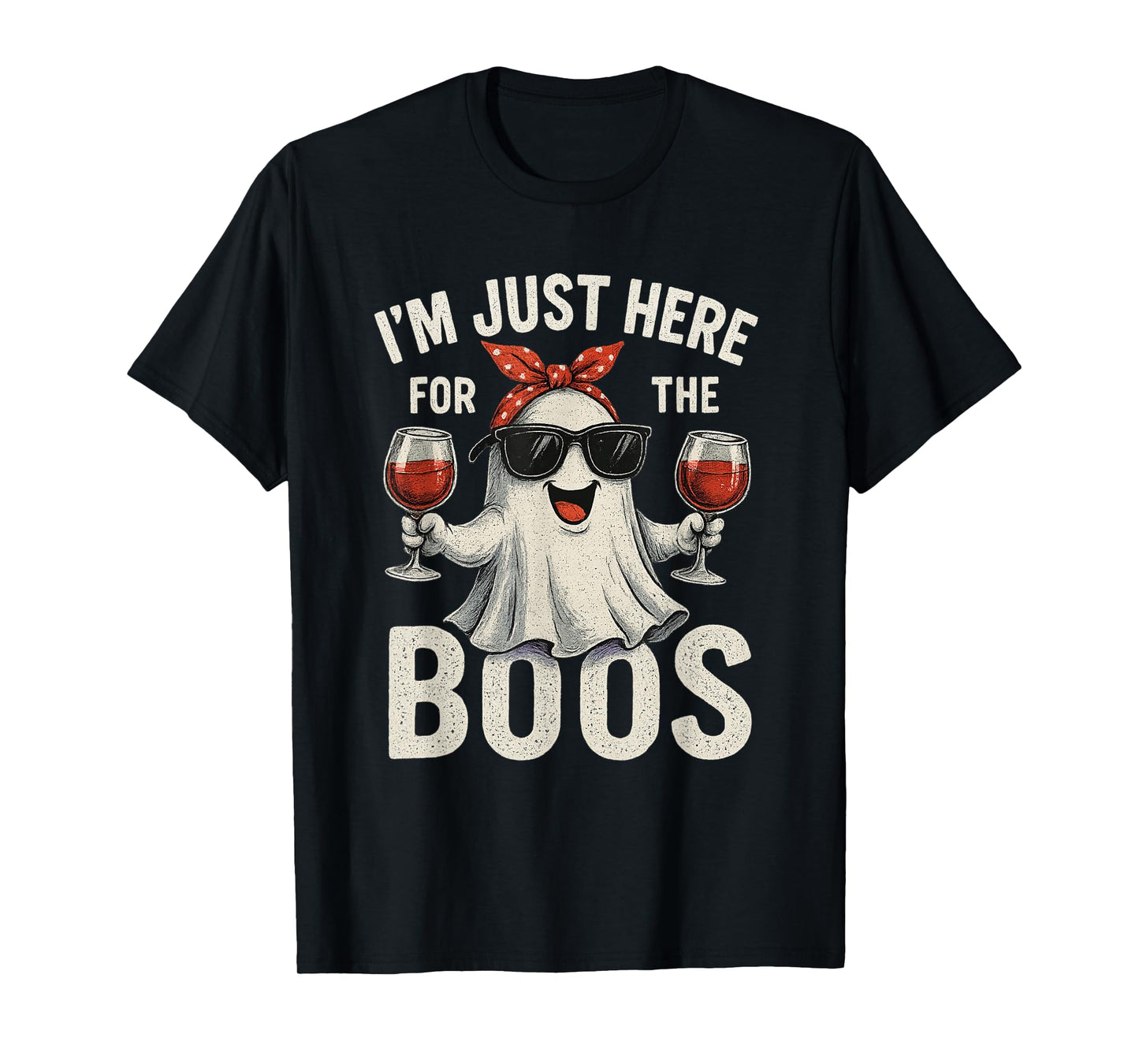 I'm Just Here for The Boos Halloween Women Ghost Cute Funny T-Shirt