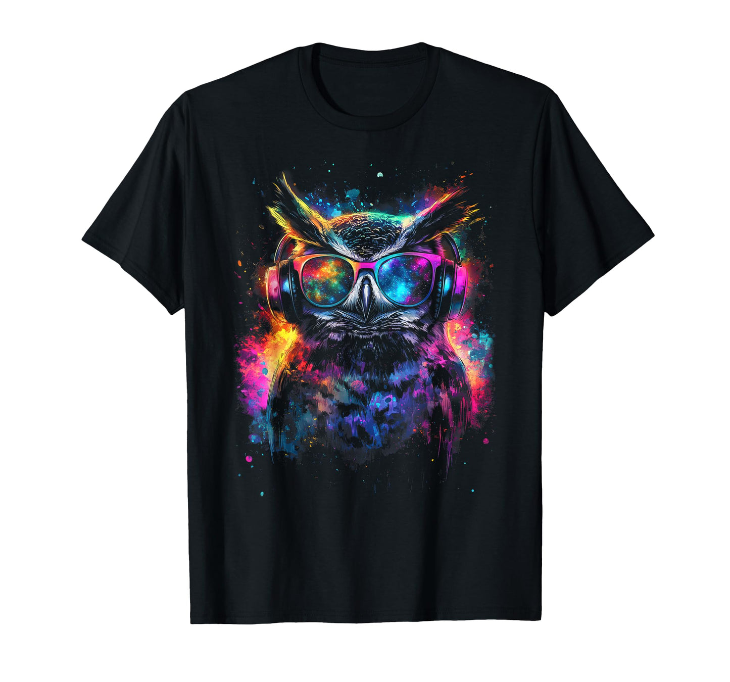 Cool Pop Art Graphic Music Rave Techno Festival DJ Funny Owl T-Shirt