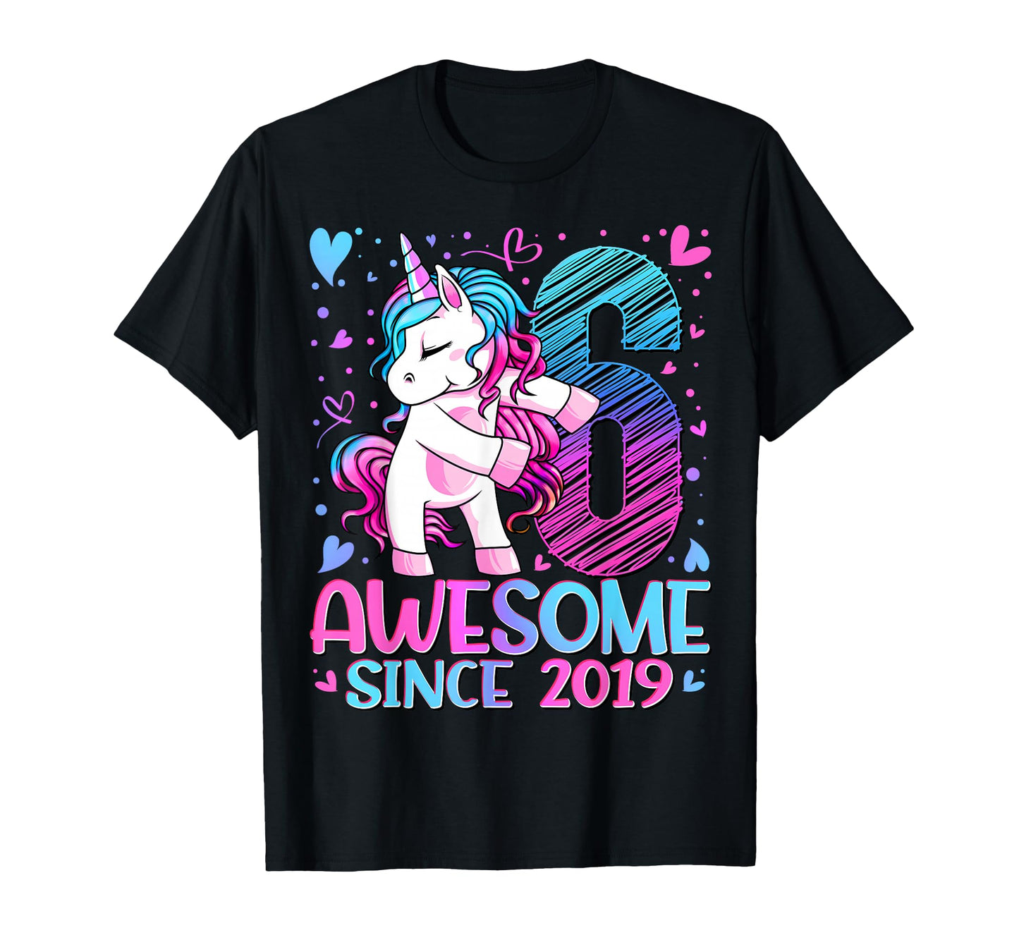 6 Year Old Unicorn Gifts For Girls 6th Birthday Girl Party T-Shirt
