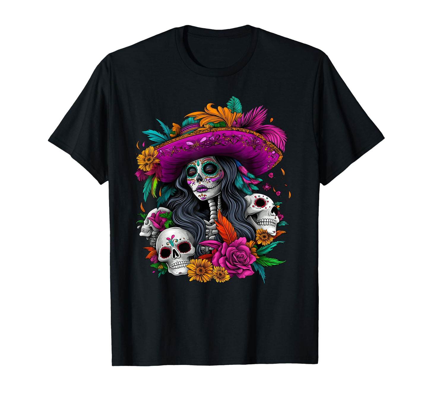 Day Of The Dead Sugar Skull De Los Muertos La Catrina Women T-Shirt