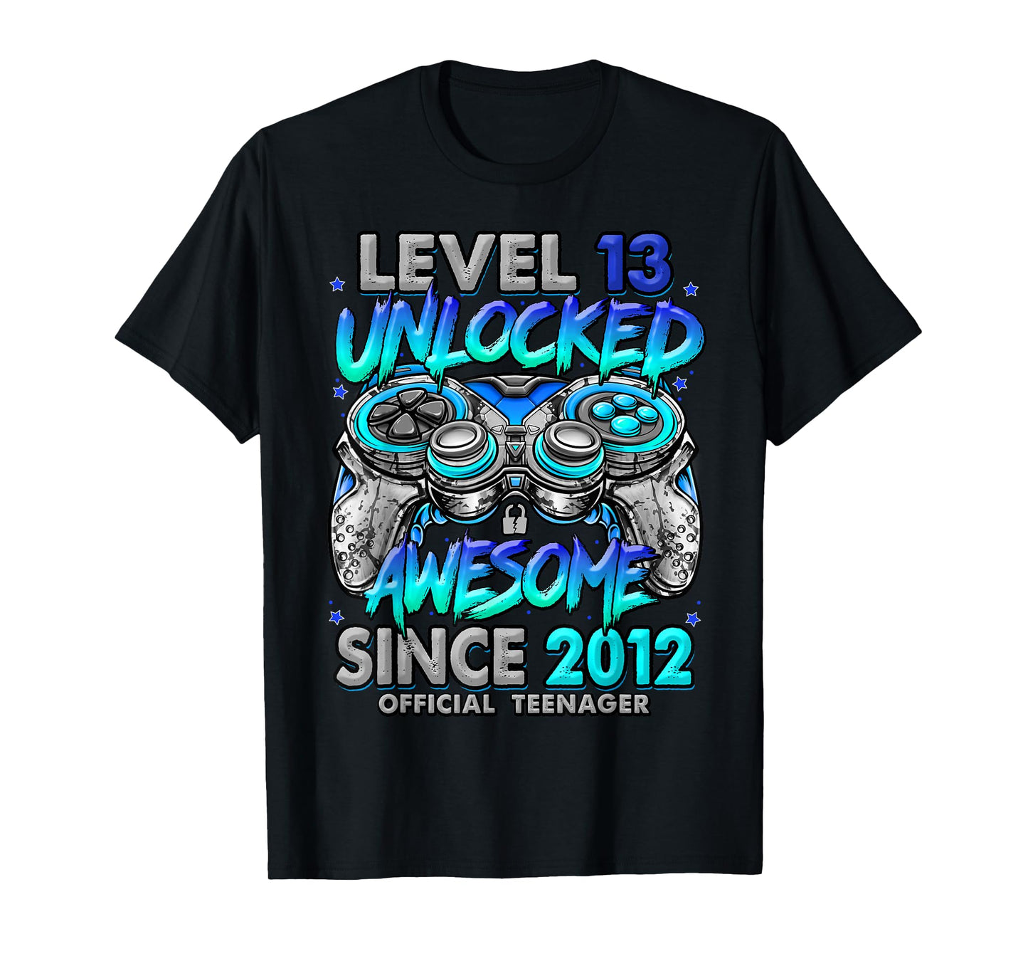 Level 13 Unlocked Awesome Since 2012 13th Birthday Gaming T-Shirt