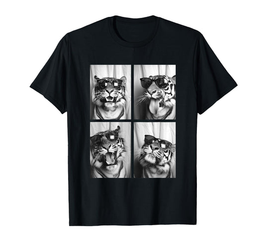 Cute Tigers with Sunglasses Cool Feline Animals Photo Booth T-Shirt