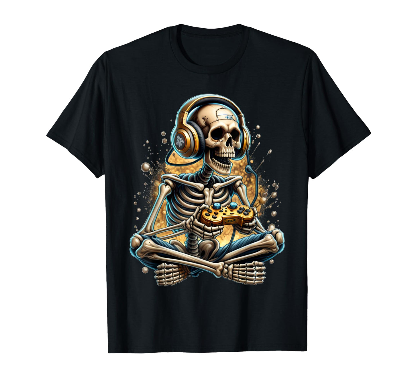 Funny Video Game Halloween Skeleton Gamer Gaming Boys Teens T-Shirt