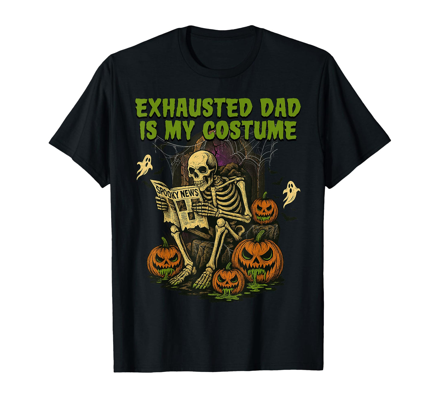 Exhausted Dad is My Costume Funny Matching Dad Halloween T-Shirt