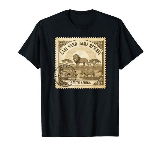 African Safari Stamp Sabi Sand Game Reserve Postage T-Shirt