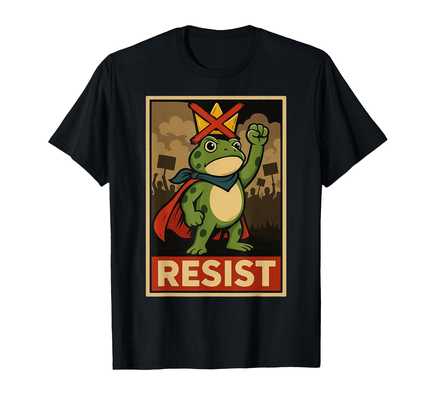 Funny Portland Frog Hop Protest Resist Frog No Kings Toad T-Shirt