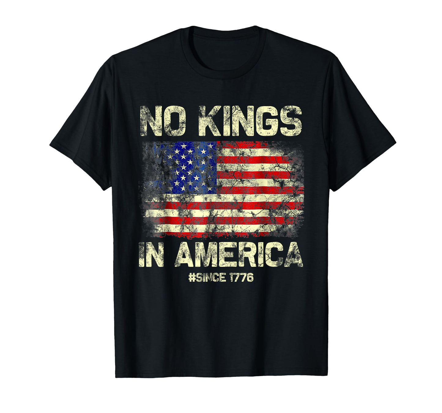 No Kings in America Since 1776 Vintage America Flag No Kings T-Shirt