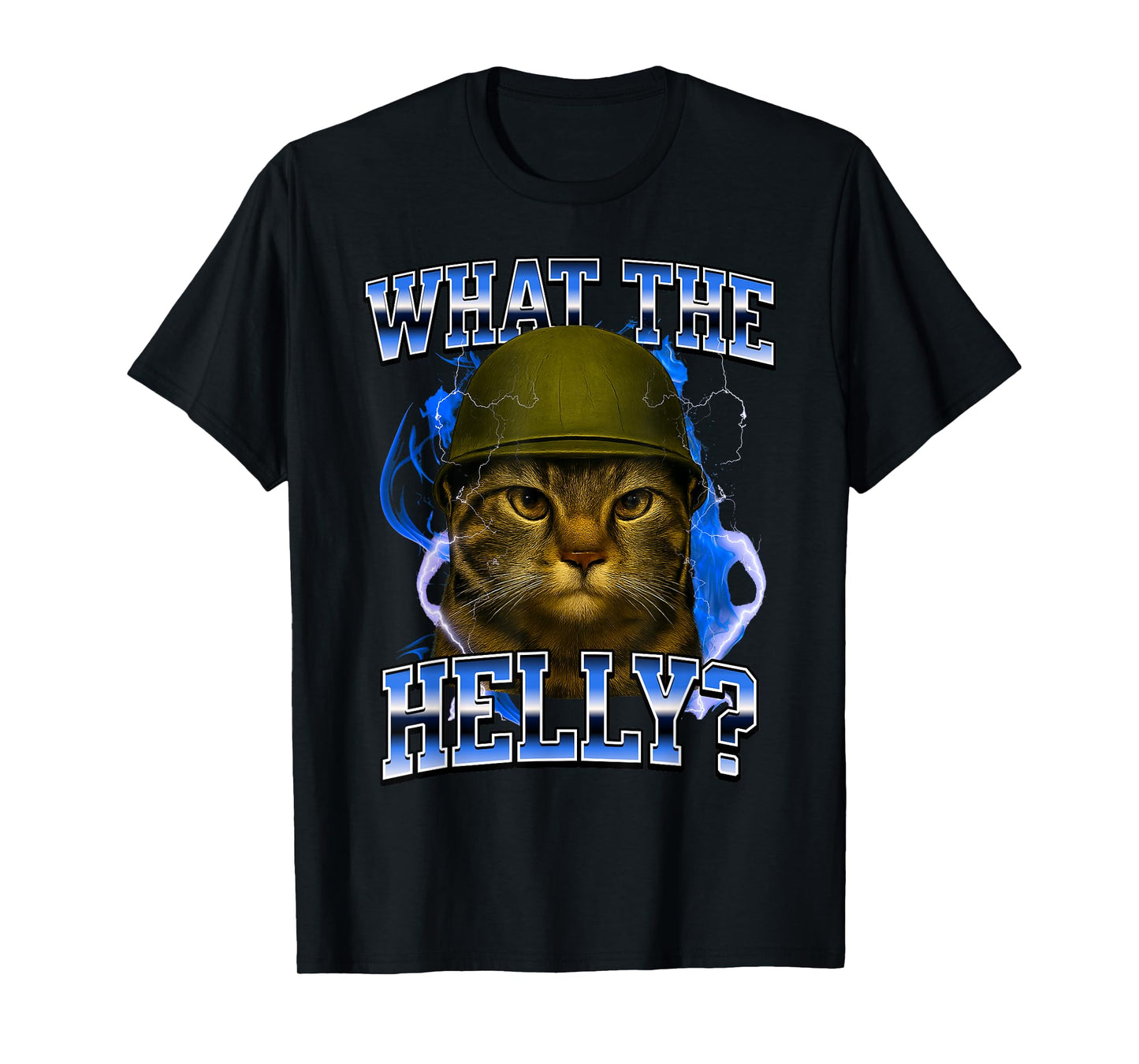 What The Helly Ironic Meme Cat Brainrot Quote Gen Z Alpha T-Shirt for Men Women Kids