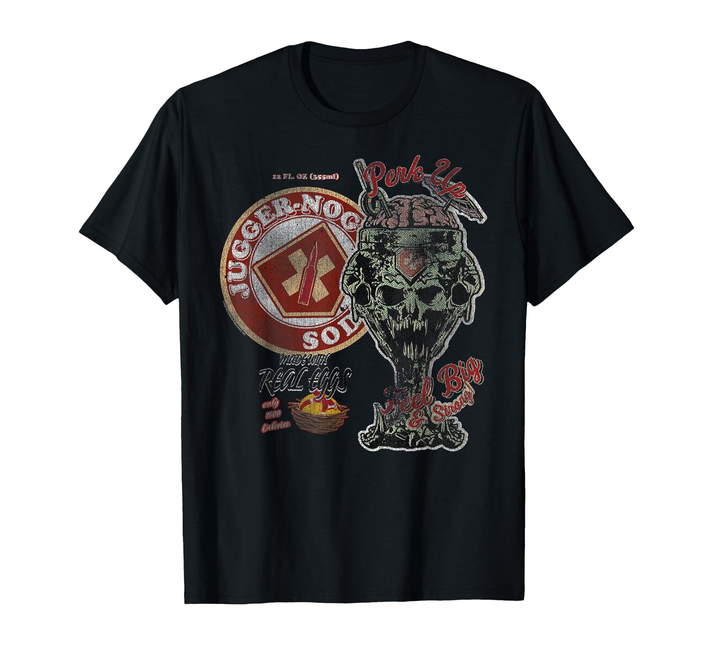 Call of Duty Jugger-Nog Soda Collage Video Game T-Shirt