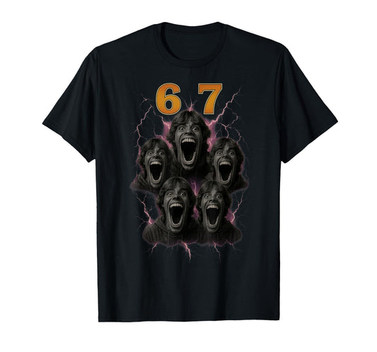 67 Six Seven Bootleg 6 7 Meme Design Funny 6 7 T-Shirt
