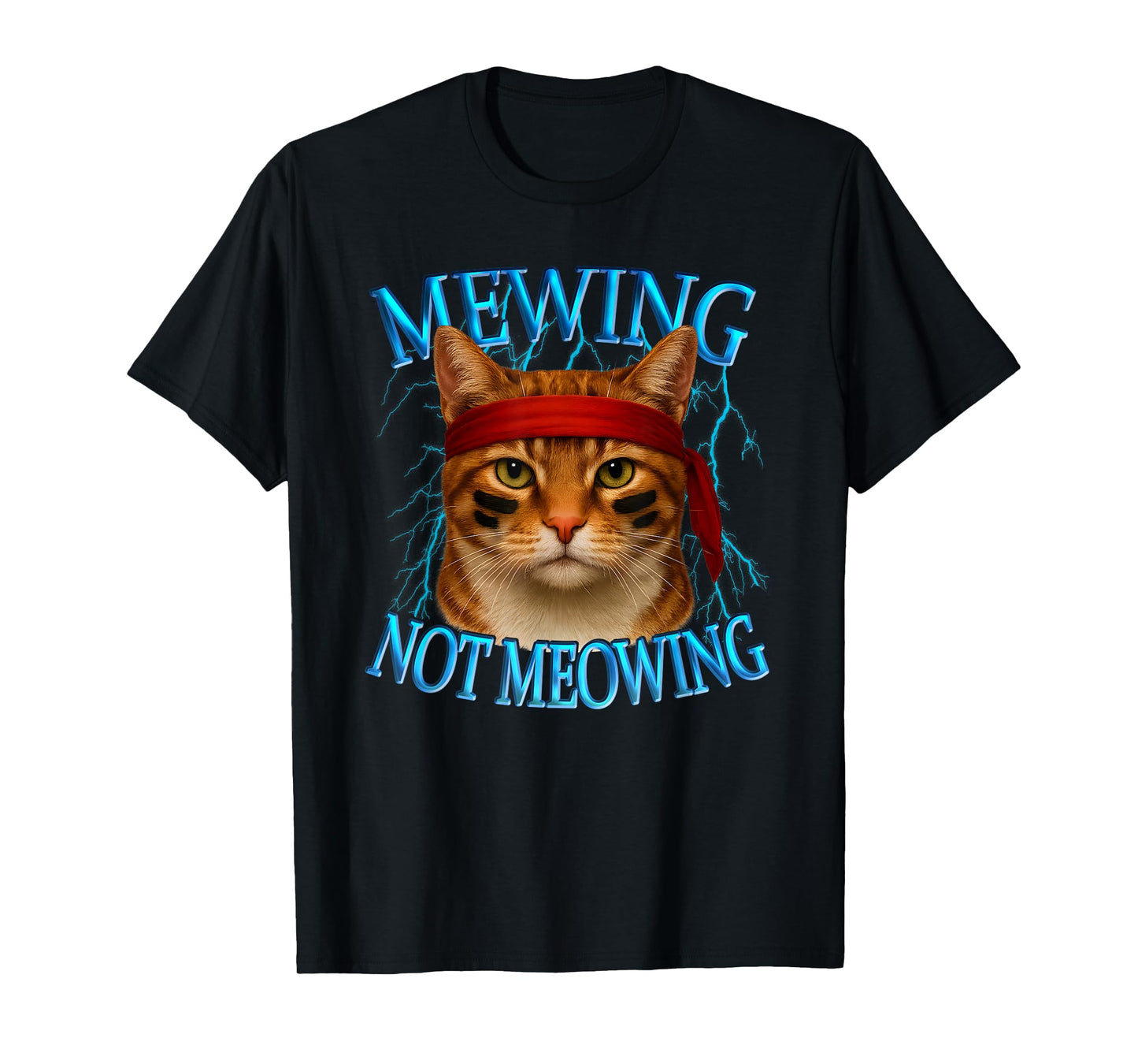 Orange Tabby Cat Meme Internet Sarcastic Mewing Not Meowing T-Shirt