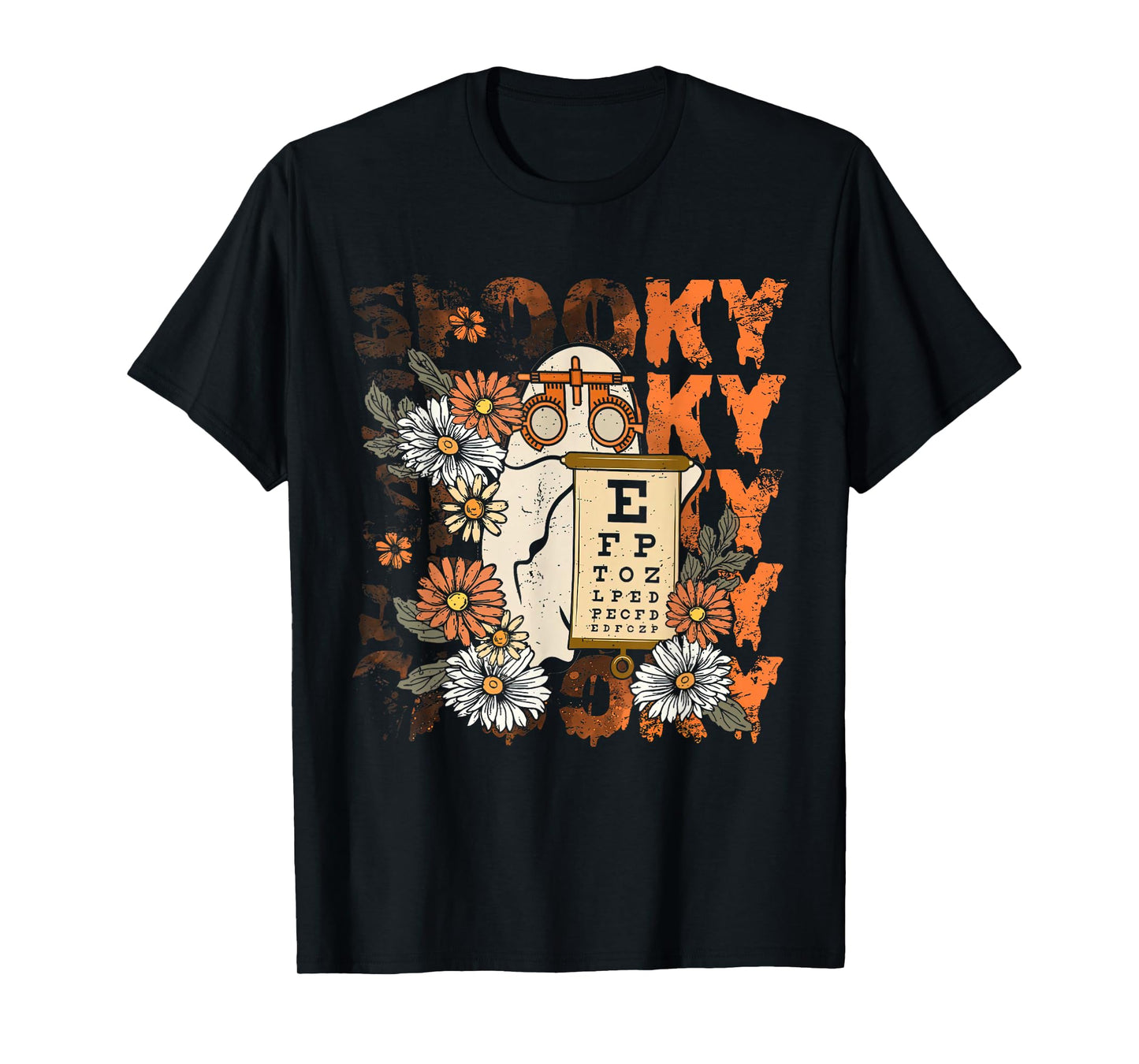 Spooky Ghost Boo Vision Squad Optometrist Halloween Eye Dr T-Shirt