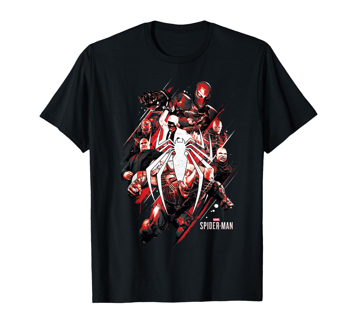 Marvel Spider-Man Game Villains Around Logo Graphic T-Shirt T-Shirt