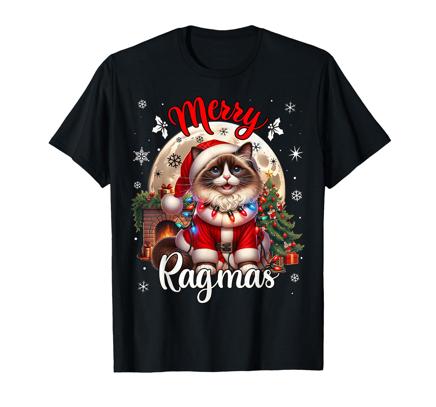 Ragdoll Cat Christmas Costume Ragdoll Xmas Cat T-Shirt