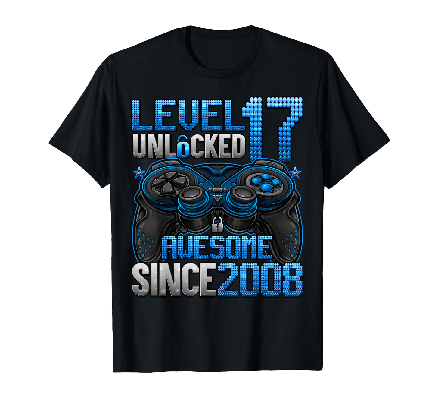 Level 17 Unlocked 17 Year Old Gifts Boys 17th Birthday Boy T-Shirt