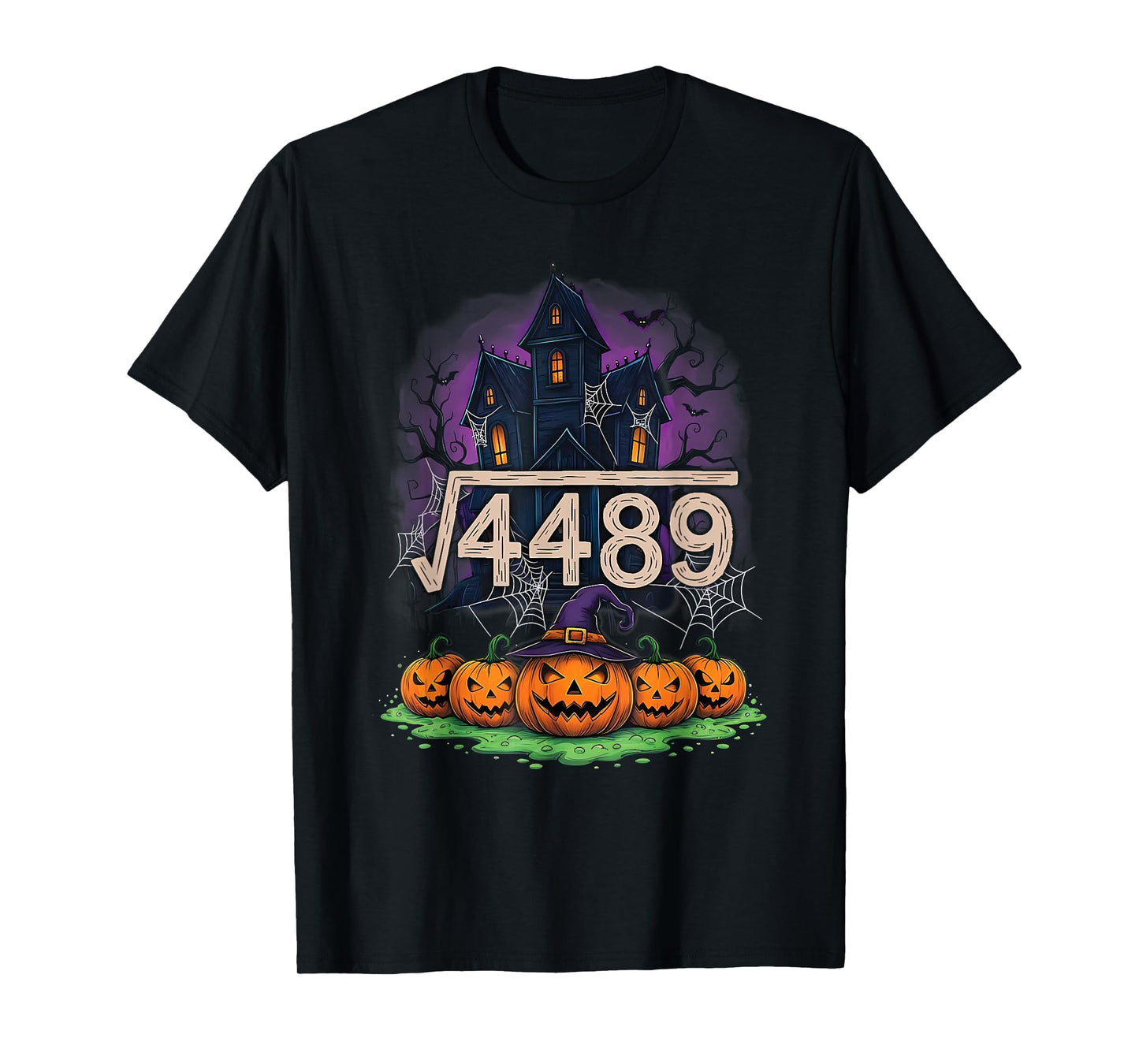 Square Root 4489 Funny Halloween Meme 67 Math Teachers Kids T-Shirt