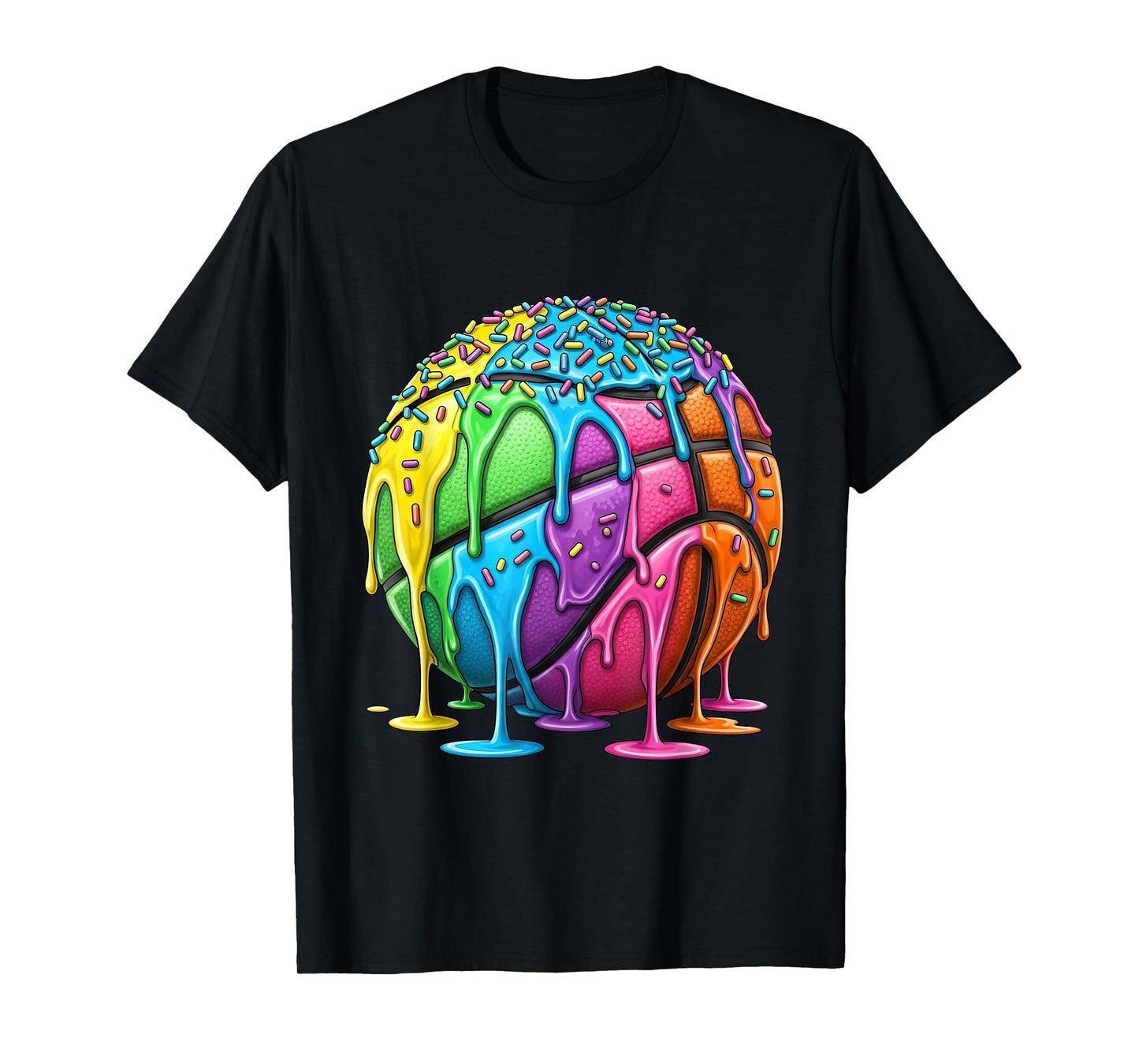 Basketball Ice Cream Drip for Boys Girls Dripping Basketball T-Shirt