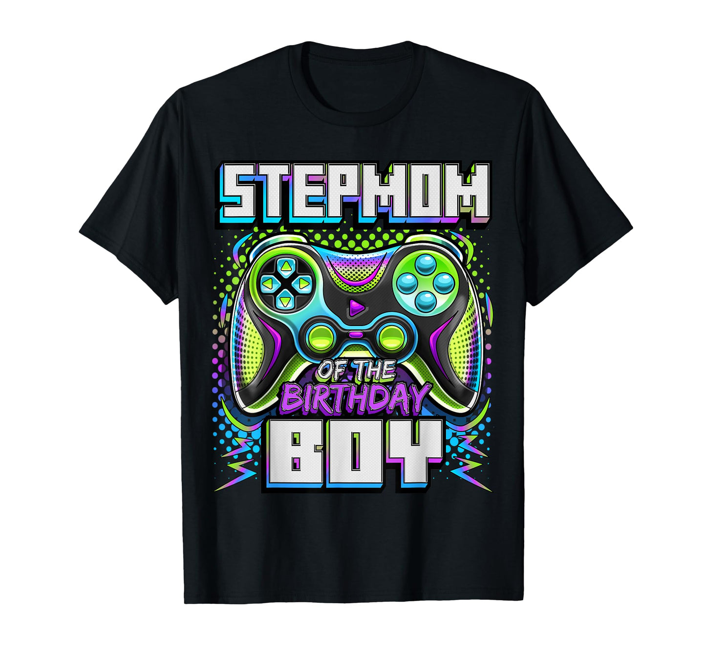Stepmom of the Birthday Boy Matching Family Video Game Party T-Shirt