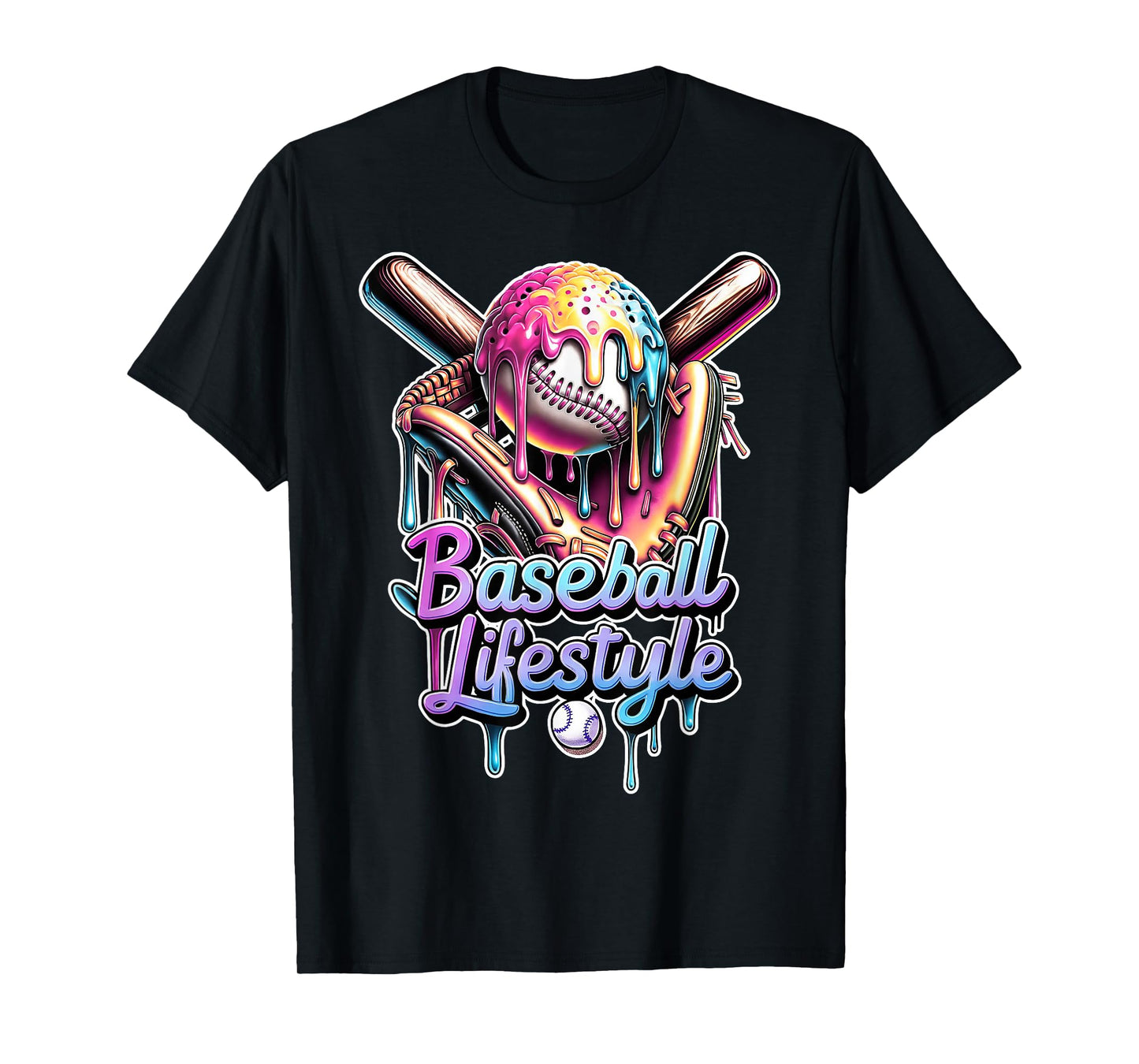 Baseball Lifestyle Ice Cream Drip Men Boys Kids Girl Women T-Shirt