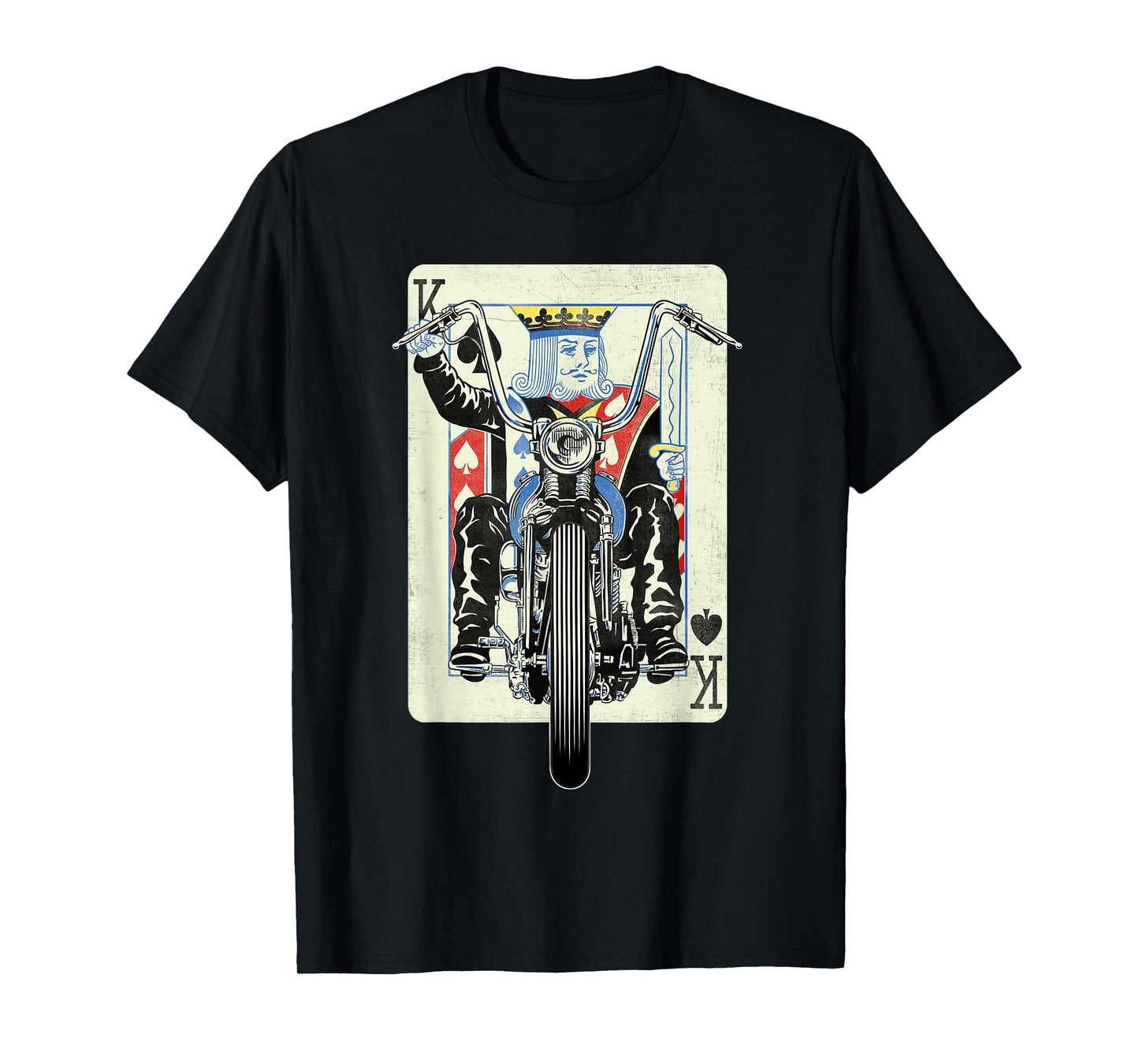 Vintage King Card Motorcycle Poker Black Jack Gambling Biker T-Shirt