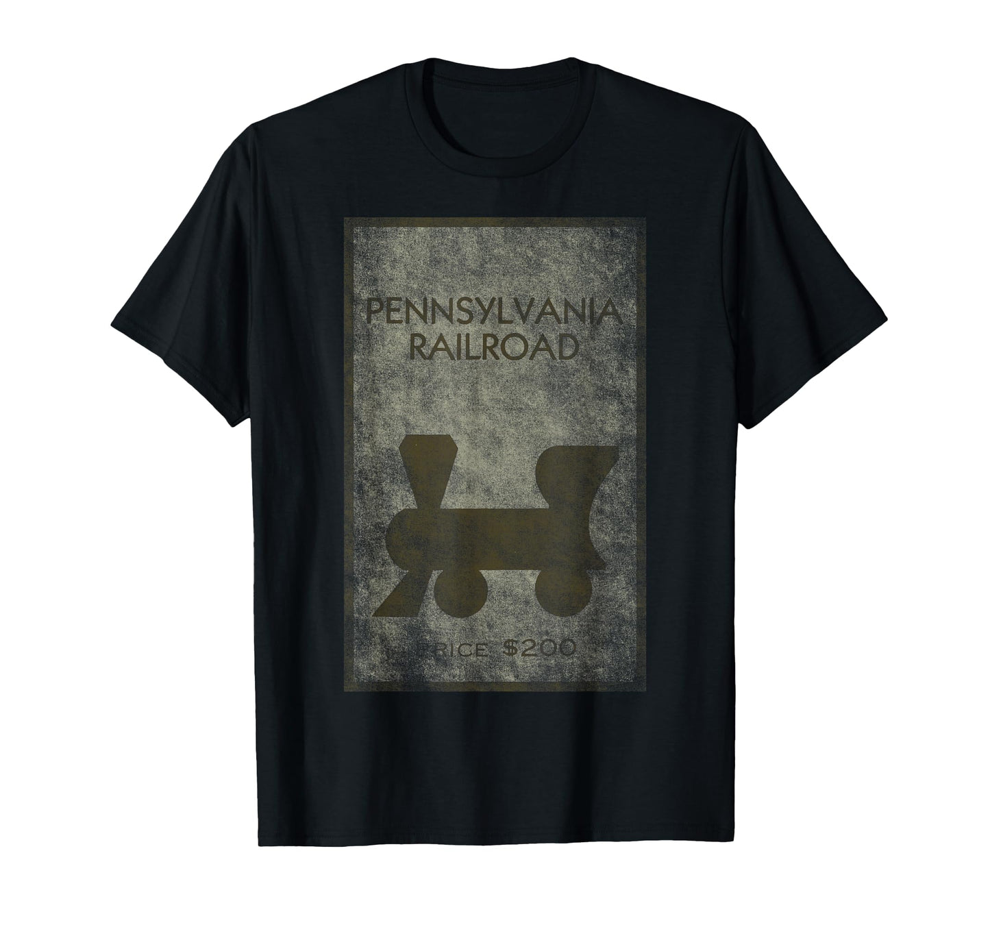 Monopoly Pennsylvania Railroad Property Distressed Poster T-Shirt