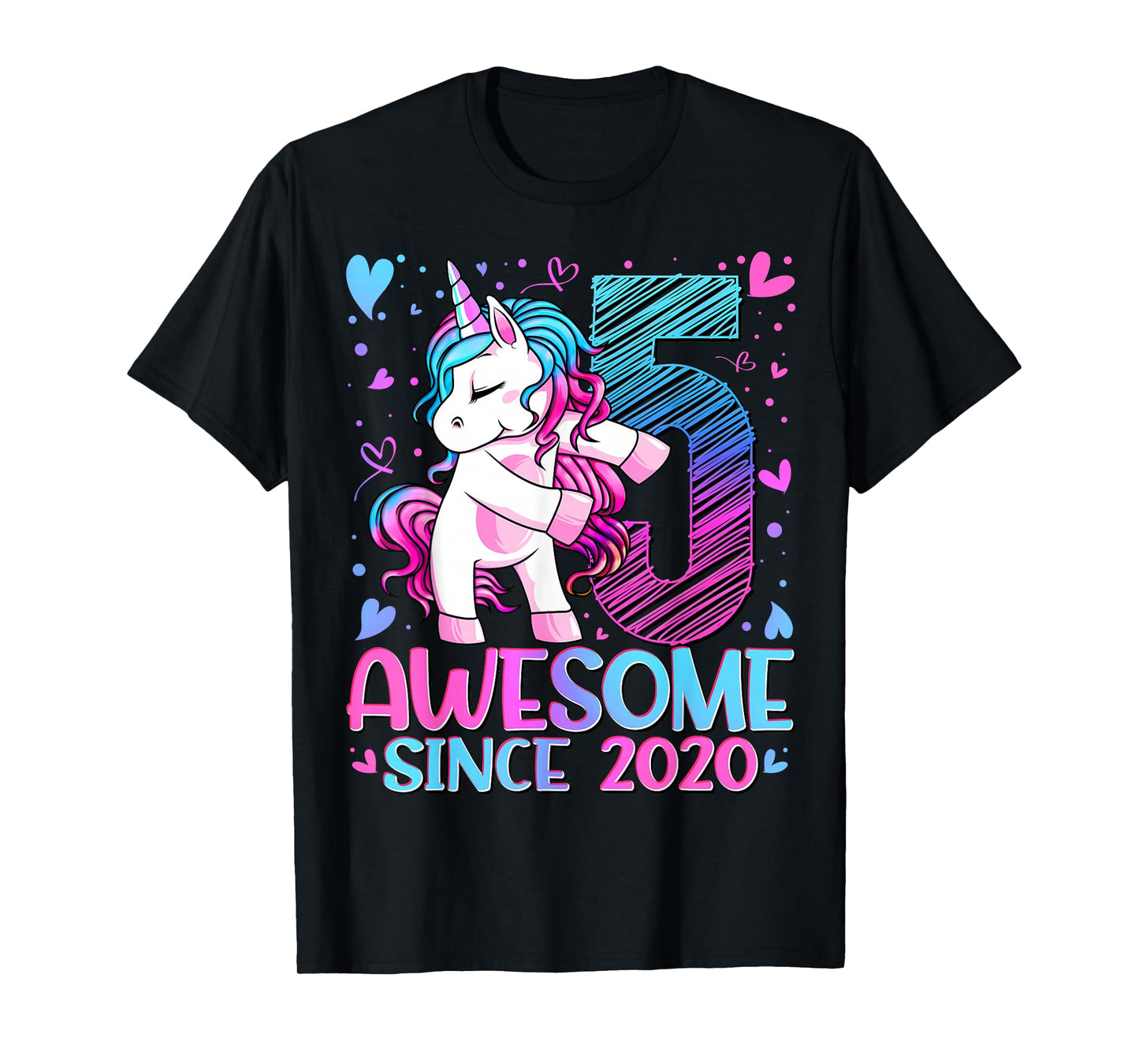 5 Year Old Unicorn Gifts For Girls 5th Birthday Girl Party T-Shirt