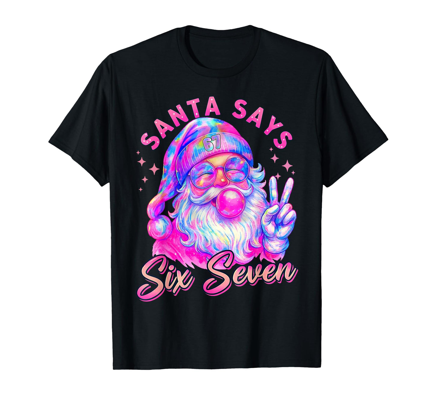 Funny Santa Says Six Seven Christmas 67 Meme Xmas Boys Girls T-Shirt