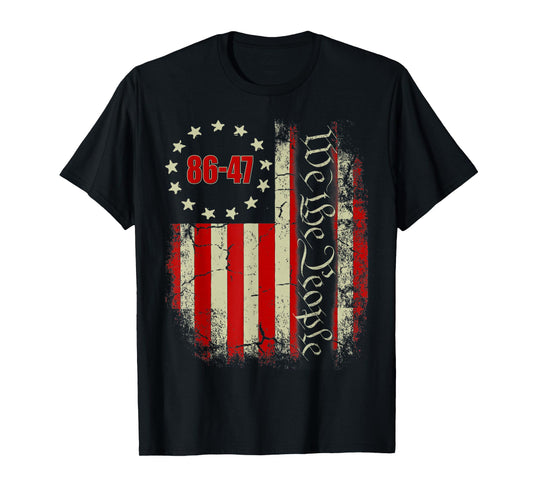 86 47 Roman Numerals LXXXVI XLVII 8647 Subtle Anti Trump T-Shirt