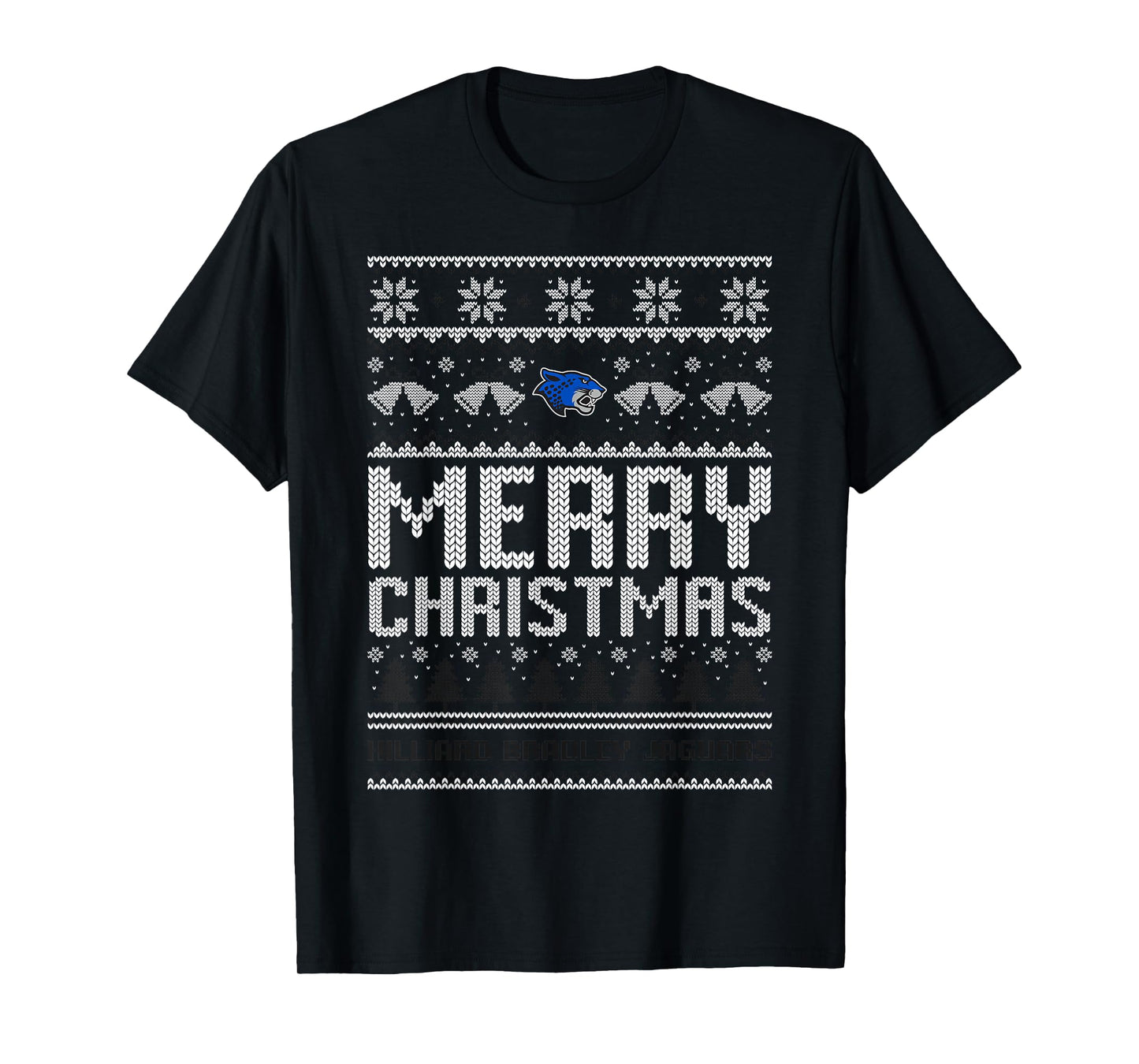 Hilliard Bradley Jaguars Logo Merry Christmas Ugly Sweater T-Shirt