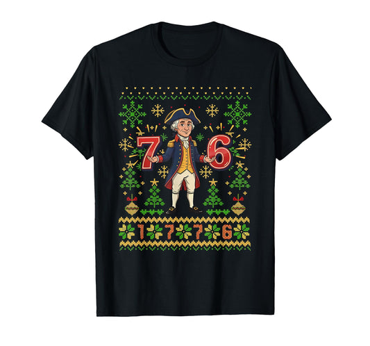 67 Funny George Washington Meme Six Seven Ugly Christmas T-Shirt