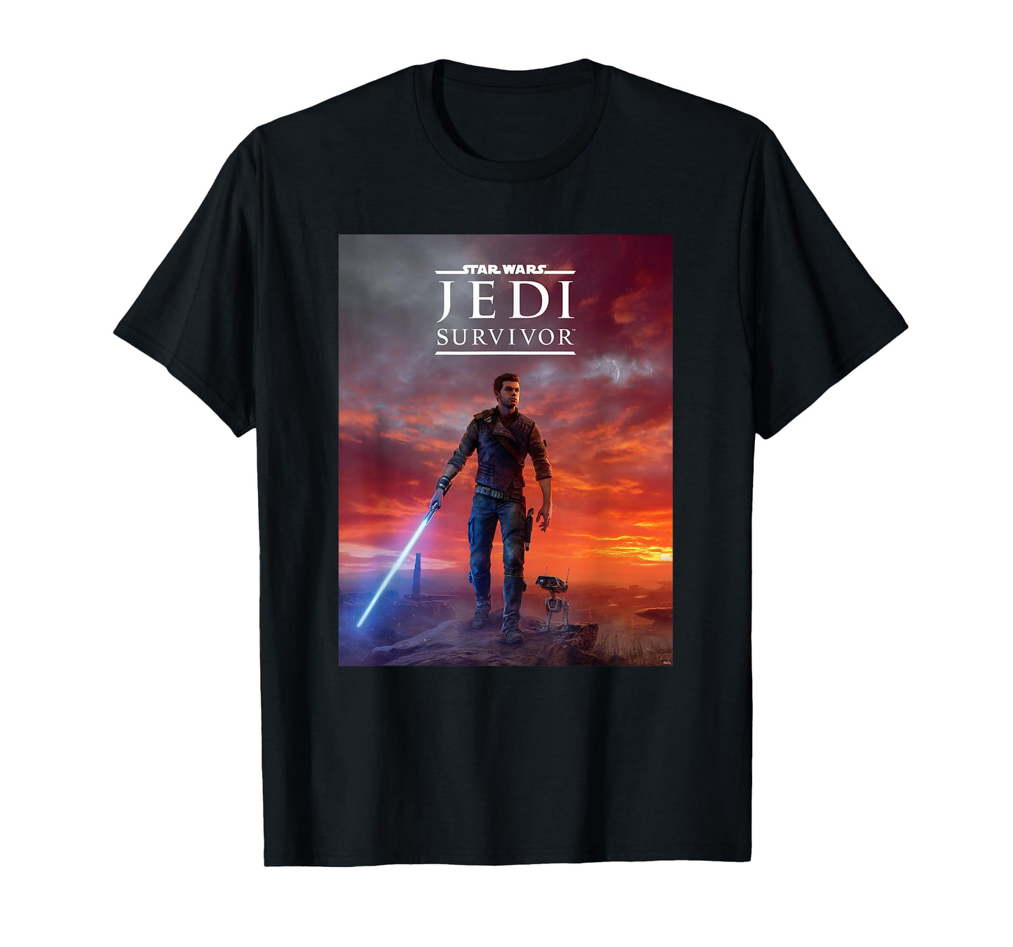 Star Wars Jedi: Survivor Cal Kestis BD-1 Game Poster Art T-Shirt