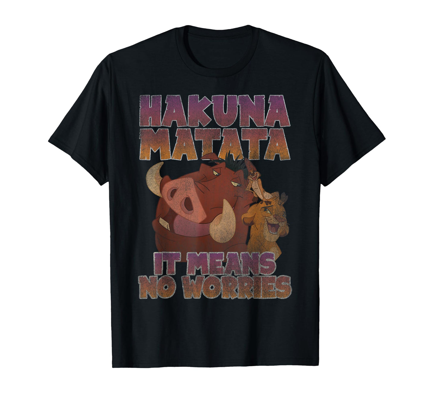 Disney The Lion King Hakuna Matata Distressed Group Shot T-Shirt