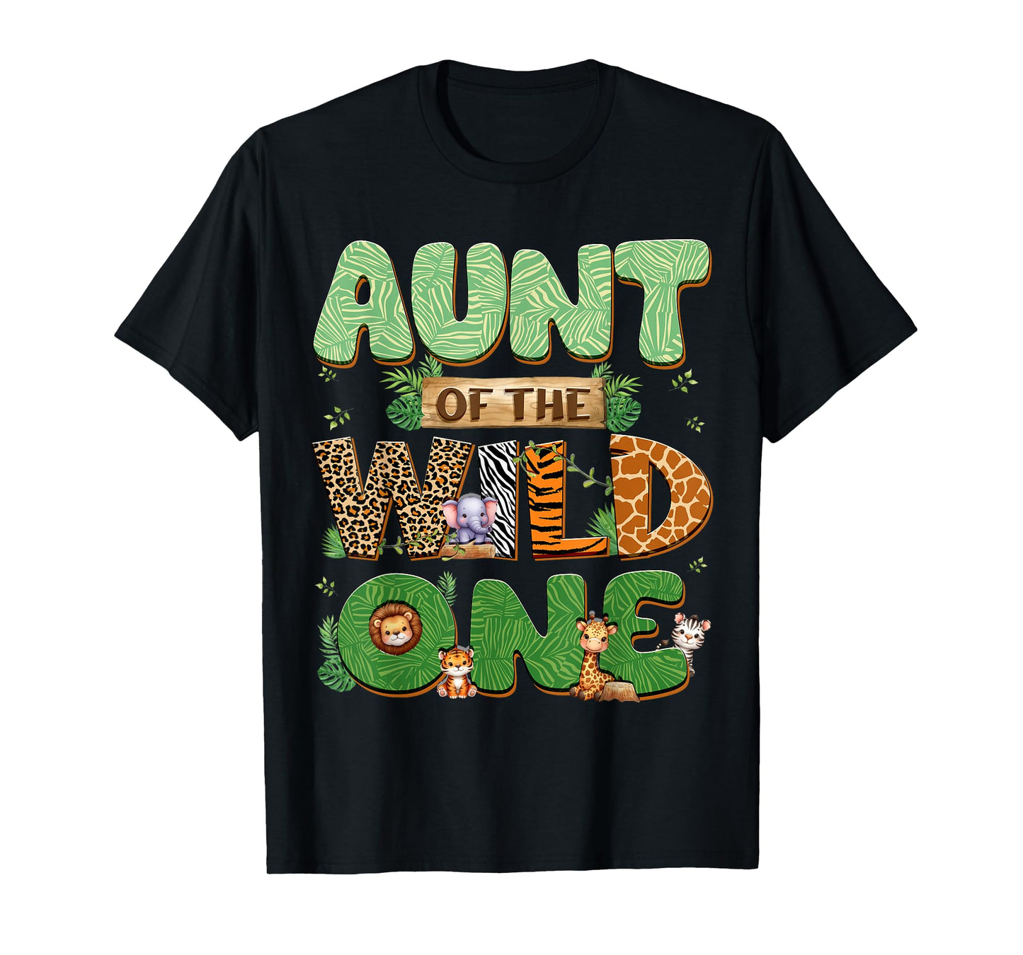 Aunt Of The Wild One Birthday Family Matching Party Decor T-Shirt