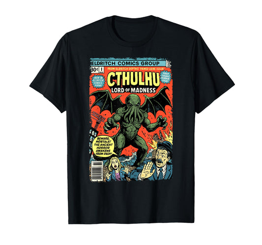 Cthulhu Lord of Madness, Vintage Comic Book Cover T-Shirt