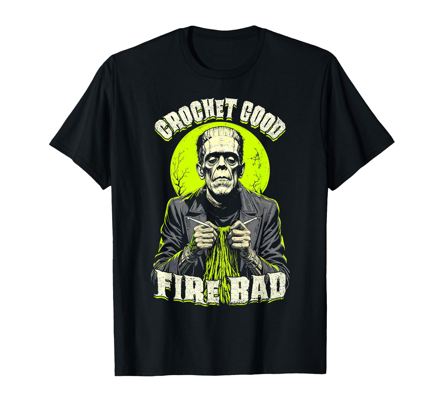 Funny Crochet Frankenstein Knitting Halloween Crocheting T-Shirt