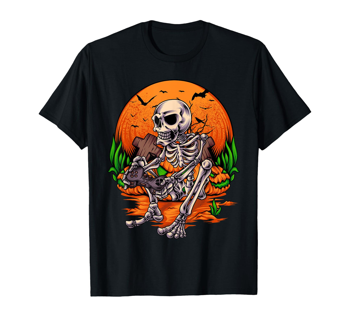 Halloween Shirts For Boys Kids Men Skeleton Gaming Gamer T-Shirt