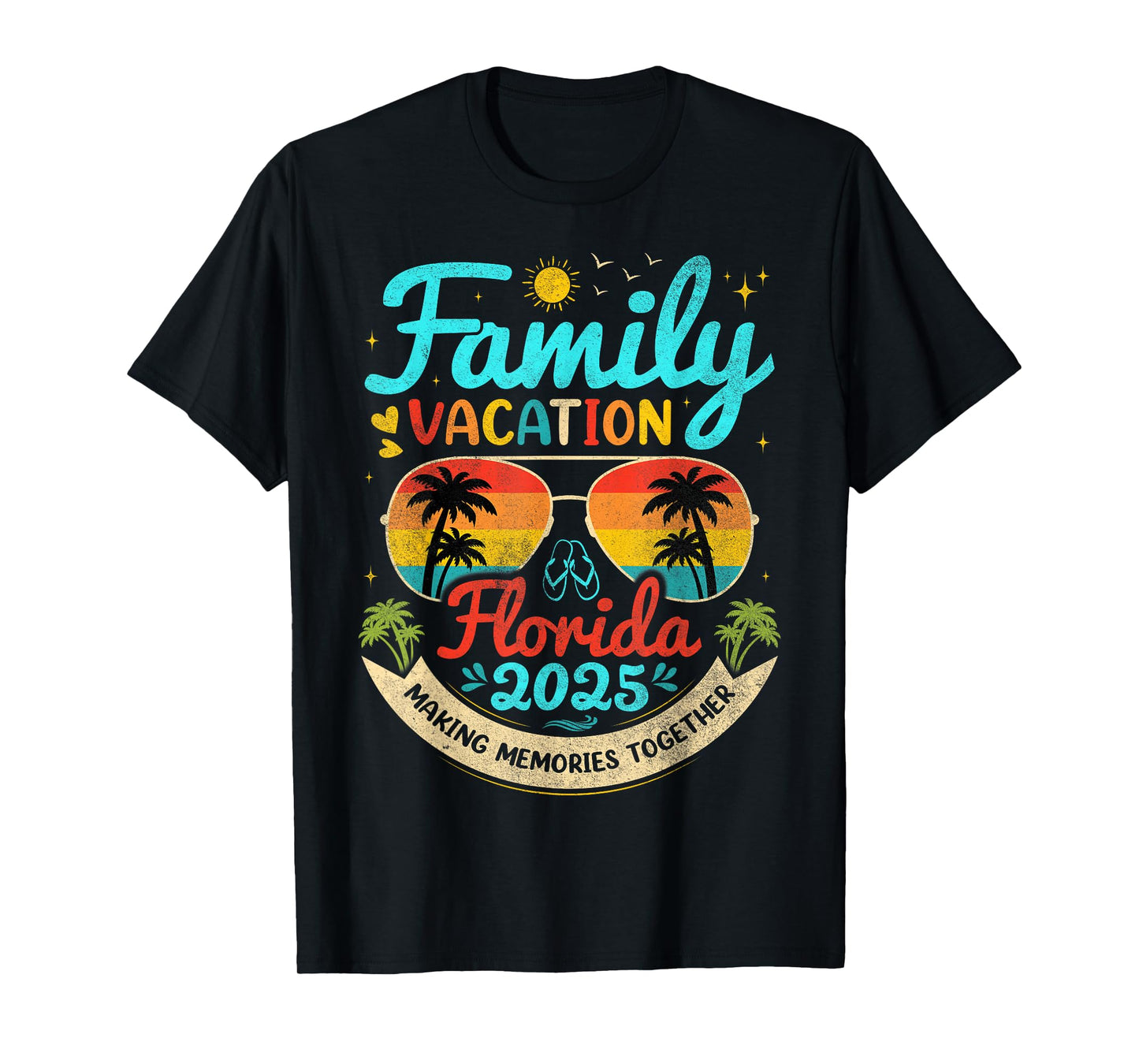 Vintage Family Vacation Florida 2025 Florida Group T-Shirt